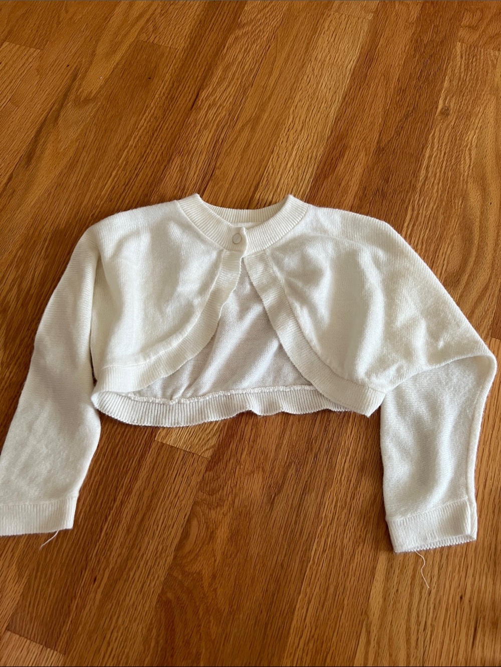 Vintage White Cropped Bolero Sweater - girls 3T